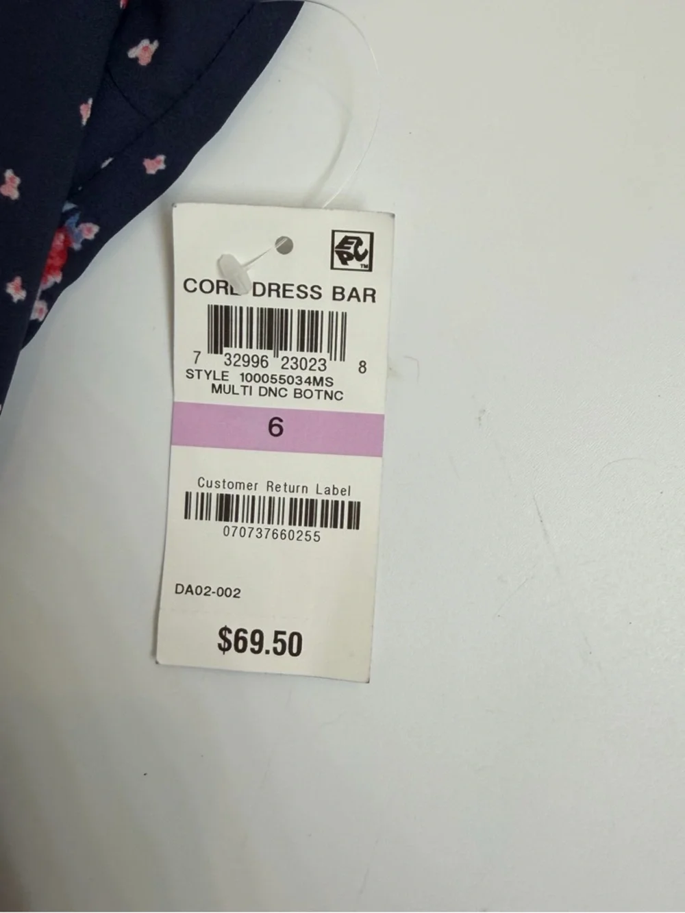 Maison Jules Floral Fit & Flair Dress Navy Rose Print Size 6 NWT